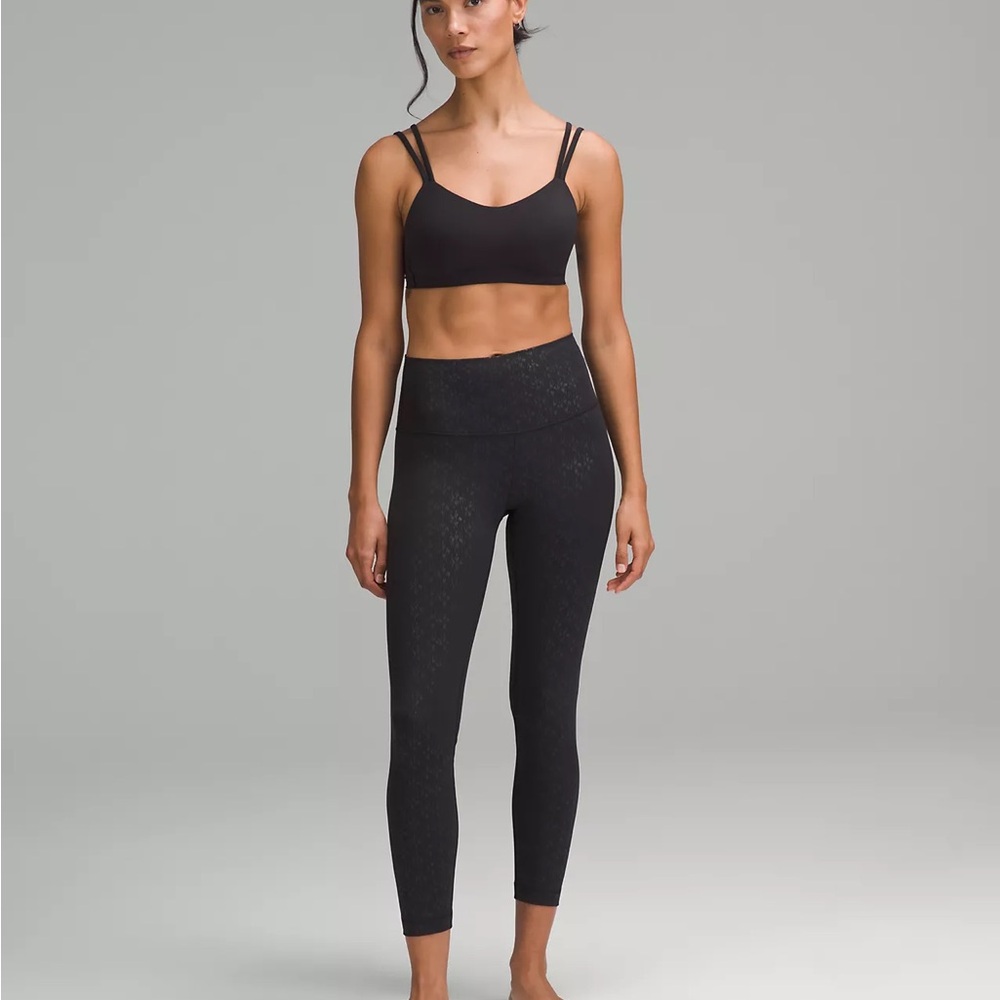 Lululemon Align 25” Embossed High Rise Legging w Pockets Black 8/M New